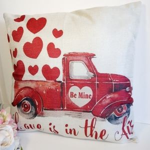 Love Is In the Air Pillow 17"x17". Valentine's Day Gift. Valentine's day pillow